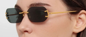 Okulary przeciwsłoneczne Linda Farrow Magali Sunglasses in Yellow Gold - 49/21/145