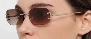 Okulary przeciwsłoneczne Linda Farrow Magali Sunglasses in Light Gold and Mocha - 49/21/145