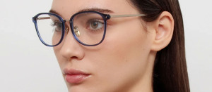 Okulary Linda Farrow Park Optical in Navy damskie - 49/21/145