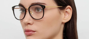 Okulary Linda Farrow Cyrus D-Frame Optical in Black damskie - 49/21/145