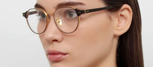 Okulary Linda Farrow Jonathan Angular Optical Frame in Black damskie - 49/21/145