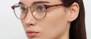 Okulary Linda Farrow Jonathan Angular Optical Frame in Dark Tortoiseshell damskie - 49/21/145
