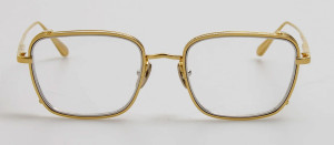 Okulary Linda Farrow Ofer Rectangular Optical Frame in Yellow Gold - 49/21/145
