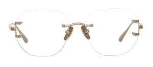 Okulary Linda Farrow Sandor Optical Frame in Light Gold damskie - 49/21/145