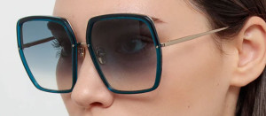 Okulary przeciwsłoneczne Linda Farrow Syan Oversize Sunglasses in Aqua - 49/21/145