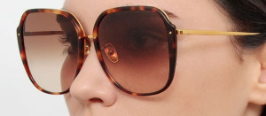Okulary przeciwsłoneczne Linda Farrow Sofia Oversize Sunglasses in Tortoiseshell - 49/21/145