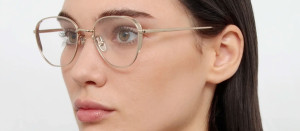Okulary Linda Farrow Hardy Optical Frame in Light Gold damskie - 49/21/145