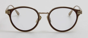 Okulary Linda Farrow Anthony Oval Optical Frame in Metallic Brown - 49/21/145