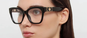 Okulary Linda Farrow Tamara Cat Eye Optical Frame in Black damskie - 49/21/145