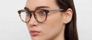 Okulary Linda Farrow Kaan Oval Optical Frame in Earth Horn damskie - 49/21/145