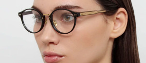 Okulary Linda Farrow Marco Oval Optical Frame in Black damskie - 49/21/145