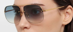 Okulary przeciwsłoneczne Linda Farrow Seren Aviator Sunglasses in Aqua - 49/21/145