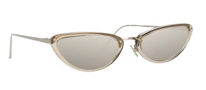 Okulary przeciwsłoneczne Linda Farrow Cortina Cat Eye Sunglasses in White Gold and Platinum - 49/21/145