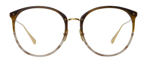 Okulary Linda Farrow Kings Optical Frame in Caramel Horn damskie - 49/21/145