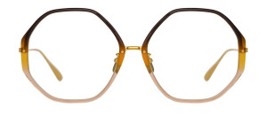 Okulary Linda Farrow Alona Optical Frame in Brown Gradient damskie - 49/21/145