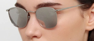 Okulary przeciwsłoneczne Linda Farrow Simon Square Sunglasses in White Gold Frame - 49/21/145
