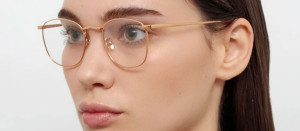 Okulary Linda Farrow Simon Square Optical Frame in Rose Gold damskie - 49/21/145