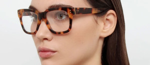 Okulary Linda Farrow Max Optical in Tortoiseshell damskie - 49/21/145