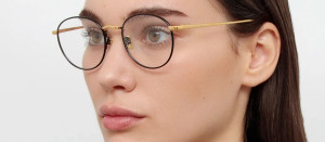 Okulary Linda Farrow Harrison Optical Frame in Black and Yellow Gold damskie - 49/21/145