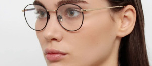 Okulary Linda Farrow Harrison Optical Frame in Black and Light Gold damskie - 49/21/145