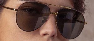 Okulary przeciwsłoneczne Linda Farrow Marcelo Sunglasses in Black and Yellow Gold - 49/21/145