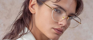 Okulary Linda Farrow Regina Optical Frame in Yellow Gold damskie - 49/21/145