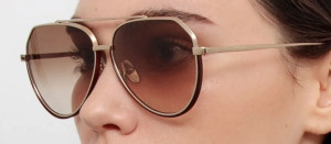 Okulary przeciwsłoneczne Linda Farrow Bayer Sunglasses in Light Gold - 49/21/145