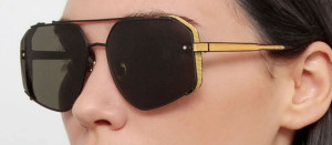 Okulary przeciwsłoneczne Linda Farrow Amar Sunglasses in Matt Nickel - 49/21/145