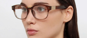 Okulary Linda Farrow Carlos Optical in Caramel Horn damskie - 49/21/145