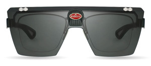 Okulary Bugatti Bugatti 01BRX Sterling Silver - Black Temple - Dark Grey Shield - Clear Optical Lens - //142