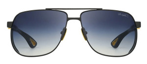 Okulary Bugatti BUGATTI EYEWEAR MODEL 100 Matte Black PVD - 24K Yellow Gold - Black Horn Acetate - //