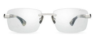 Okulary Bugatti Bugatti 36 Rx Sterling Silver - Dark Blue Horn Acetate - Clear Optical Lens - 58/18/145