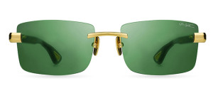 Okulary Bugatti Bugatti 36 24K Yellow Gold - Black Horn Acetate - Vintage Green Lens - 58/18/145