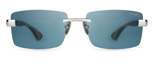 Okulary Bugatti Bugatti 36 Sterling Silver - Dark Blue Horn Acetate - Blue Lens - 58/18/145