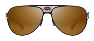Okulary Bugatti Bugatti Model 11 White Gold & Black, Brown Gradient Lens - //