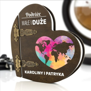 Drewniany album serce z nadrukiem - Małe i Duże