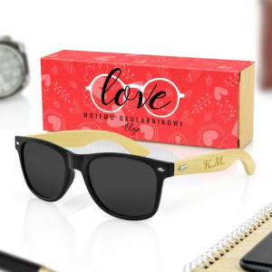 Okulary przeciwsłoneczne z grawerem inicjałów - Love
