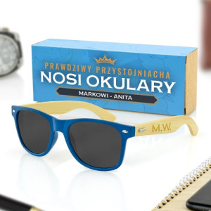 Okulary przeciwsłoneczne z grawerem inicjałów - Koronowany