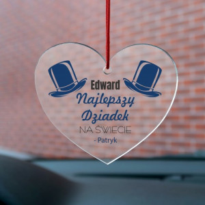 Zawieszka do samochodu z nadrukiem dla dziadka - Najlepszy