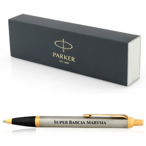 Długopis Parker IM Brushed Metal GT z grawerem dla babci - Super babcia