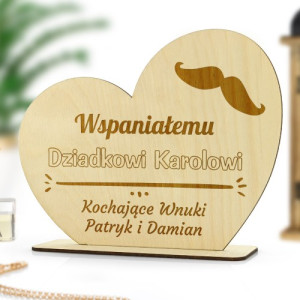 Statuetka serce z grawerem dla dziadka - Wspaniałemu
