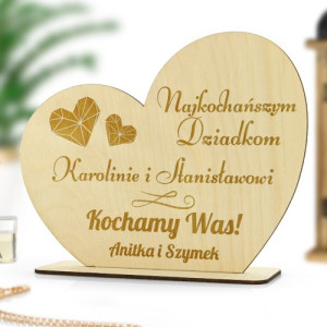 Statuetka serce z grawerem dla dziadków - Ukochanym
