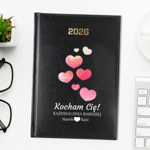 Kalendarz na 2026 z nadrukiem na walentynki - Serduszkowy
