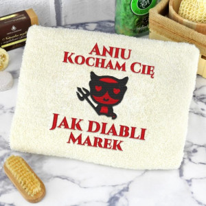 Ręcznik z haftem (70 x 140) - Jak Diabli