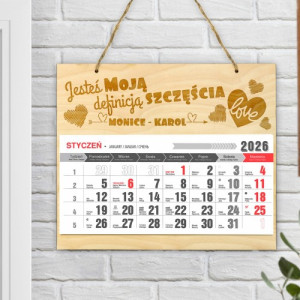 Kalendarz 2026 z dedykacją dla ukochanej - Definicja Szczęścia