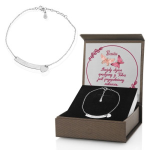 Bransoletka srebrna z grawerem imienia i dedykacją - Każdy dzień