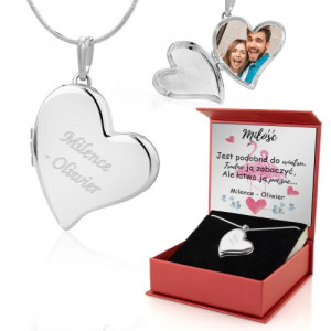 Sekretnik srebrny pr. 925 ze zdjęciem i grawerem - Miłość jak wiatr
