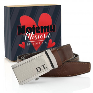 Pasek skórzany męski Betlewski z grawerem - Mojemu Misiowi