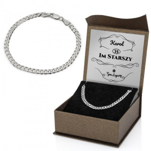 Bransoletka męska srebrna (pr.925) - Im starszy tym lepszy