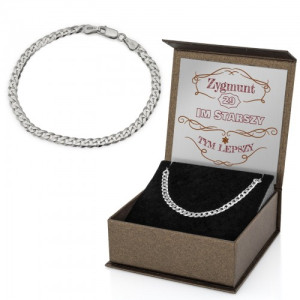 Bransoletka męska srebrna (pr.925) - Z wiekiem coraz lepszy